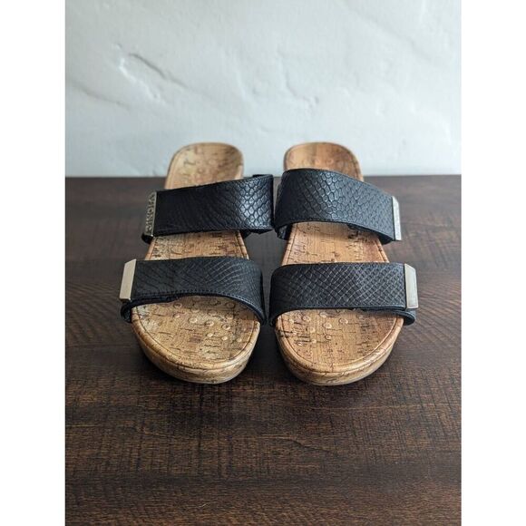 Vionic Women's Pepper Black Adjustable Wedge Slide Sandal - Size 6 - Picture 3 of 8